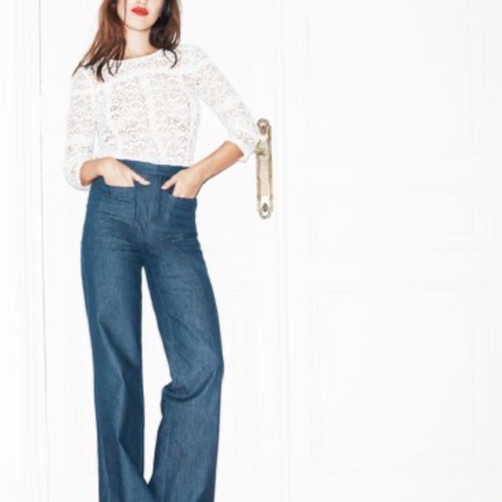 Sezane Women's Lace Top, S